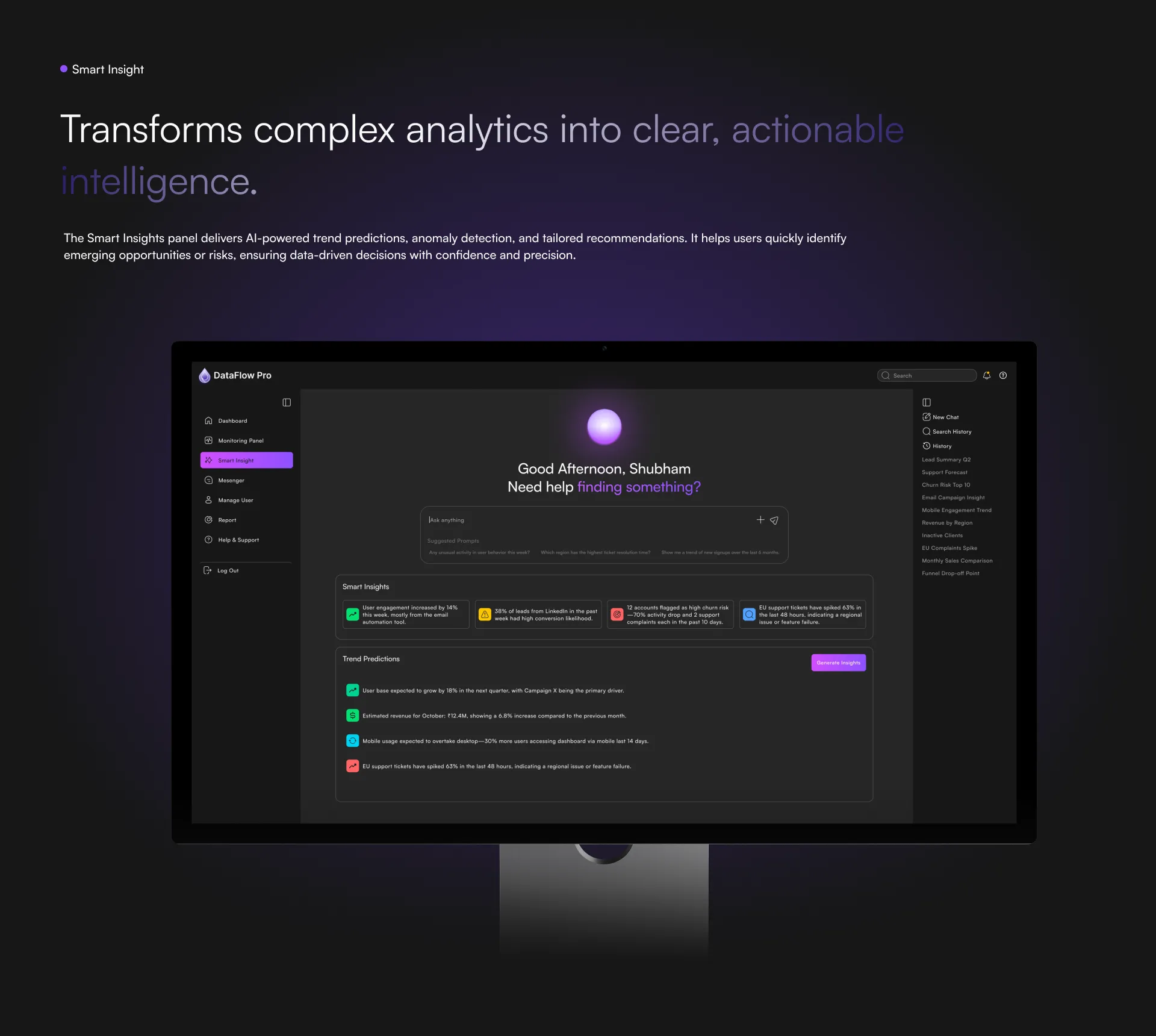 Enterprise Analytics SaaS Dashboard Enterprise Analytics Dashboard — Web, SaaS UI/UX design, screen 20 of 25