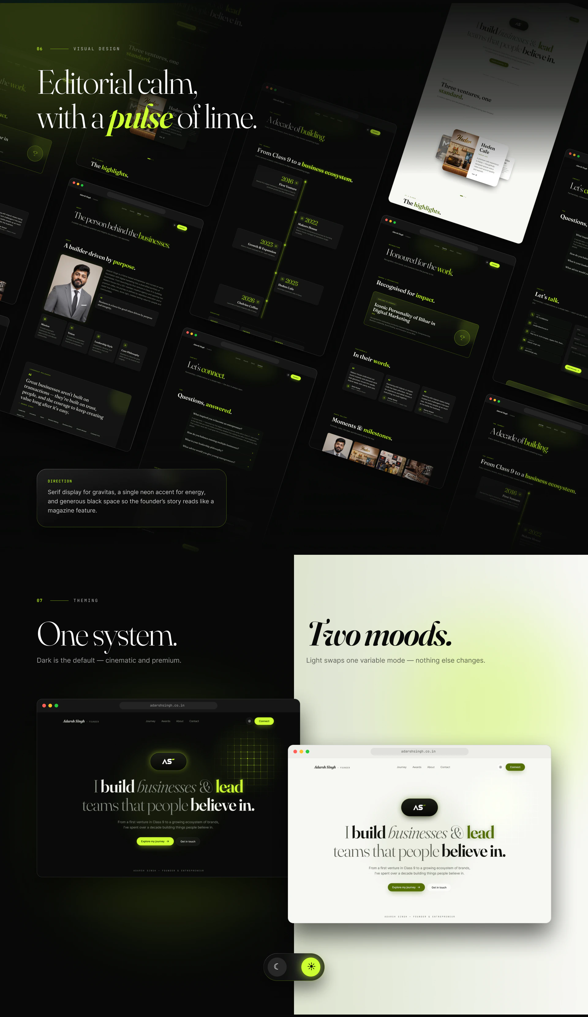 Entrepreneur Portfolio Website Multi-Venture Founder — Personal Brand Site — Web UI/UX design, screen 4 of 7