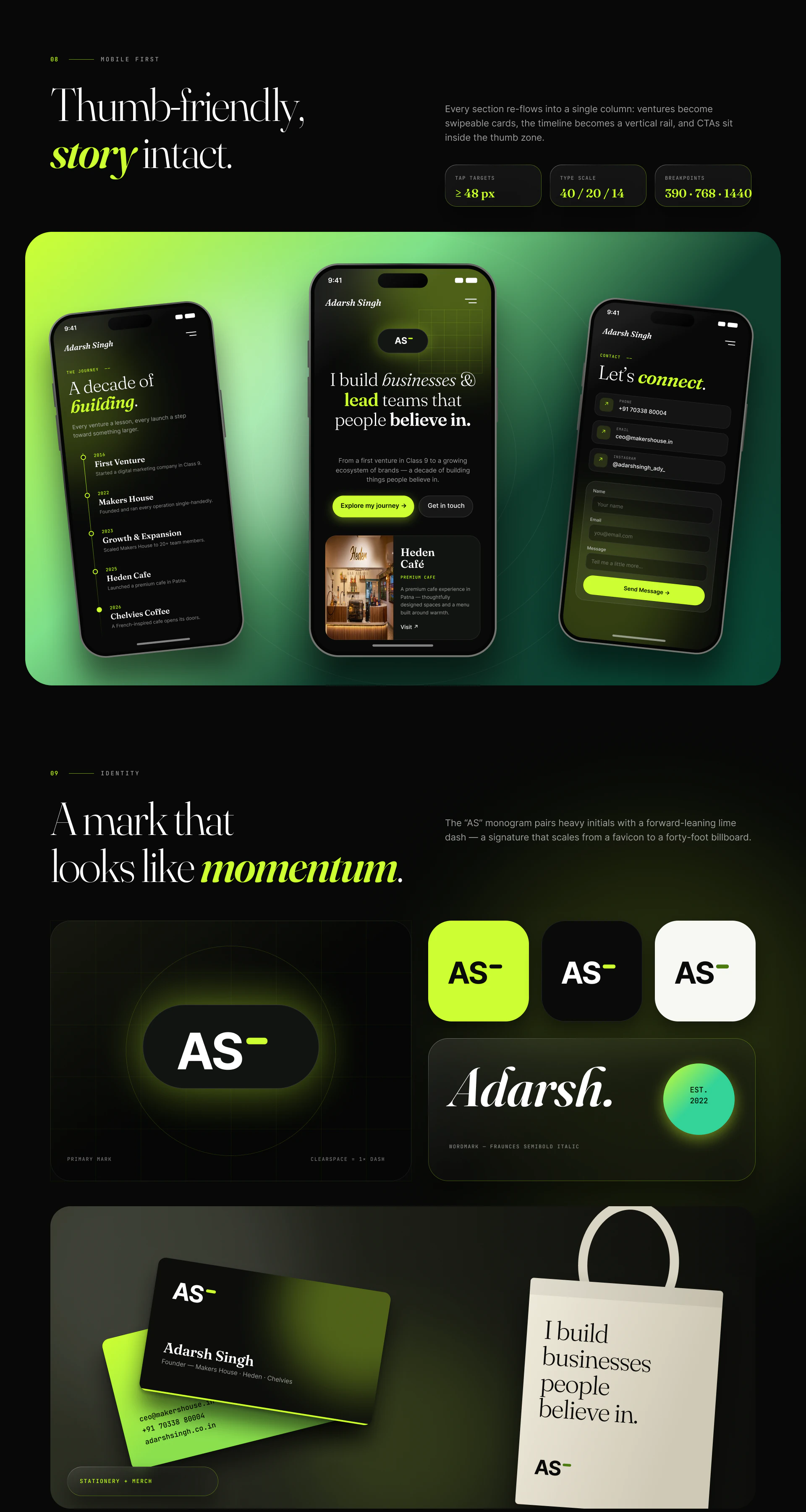 Entrepreneur Portfolio Website Multi-Venture Founder — Personal Brand Site — Web UI/UX design, screen 5 of 7