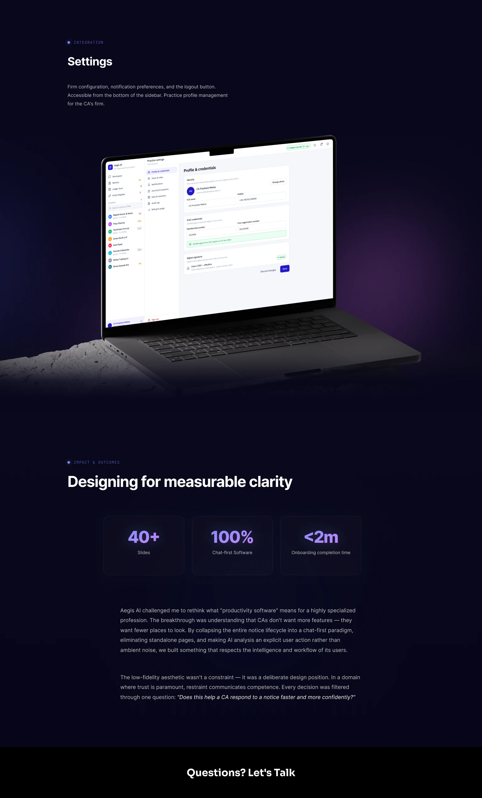AI-Powered Tax & Compliance SaaS Aegis AI — Tax Notice Litigation Platform — Web, AI, SaaS UI/UX design, screen 7 of 7